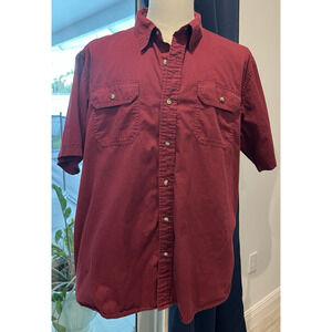 WRANGLER Premium Quality Shirt Mens XL Burgundy button Western Cowboy Workwear